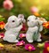 Ceramic Bunny Rabbits with Flowers Salt and Pepper Shakers, Home Décor, Gift for Her or Mom, Kitchen Décor, Spring Décor, Easter Decor